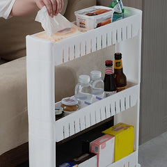 1pc Slot Pulley Storage Rack Multifunctional Plastic Storage Rack