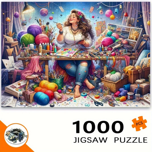 1000pcs Jigsaw Puzzle Dreamy Girl Vibrant Colors Frameless DIY Hobbyist Gift