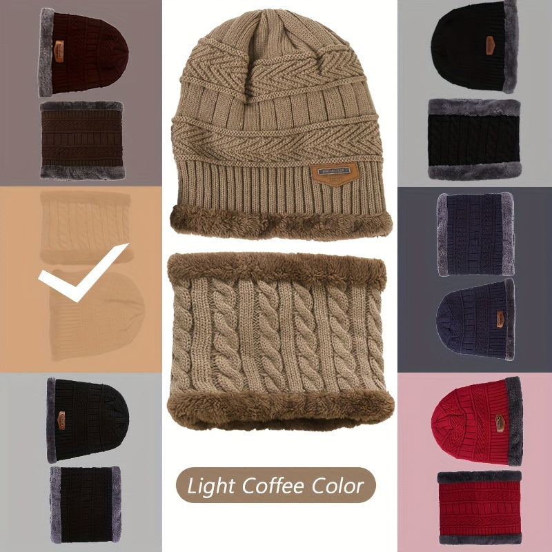 Knitted Beanie With Scarf Warm Neck & Head Cover