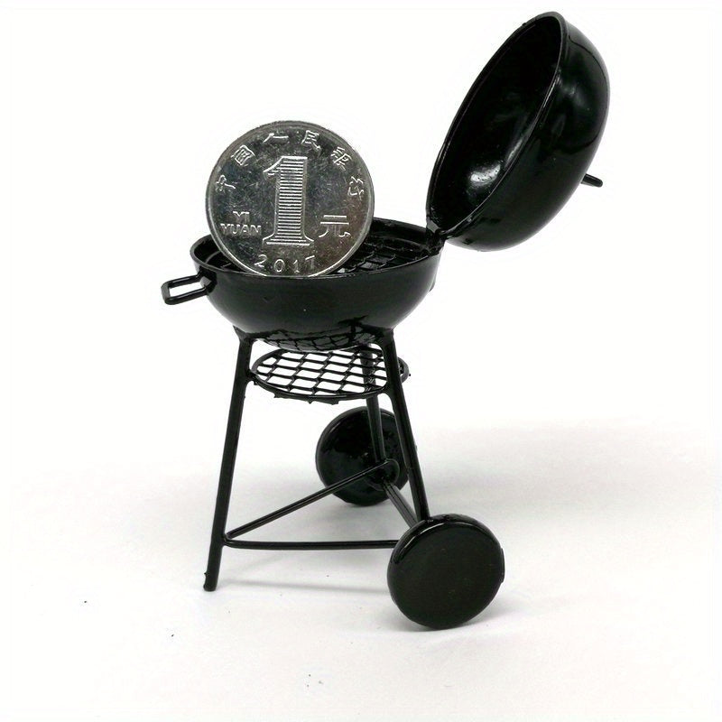 Mini Metal BBQ Grill Model Dollhouse Accessory with Realistic Detailing