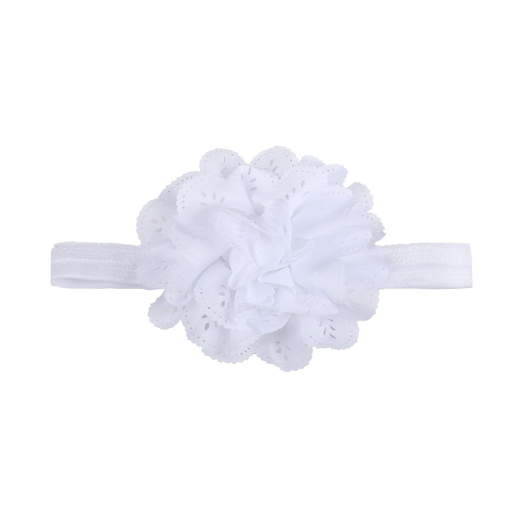 Girls Candy Mesh Flower Headband Elastic Hair Accessories