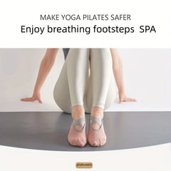 Women's Non Slip Yoga Socks with Extra Grip Cross Strap