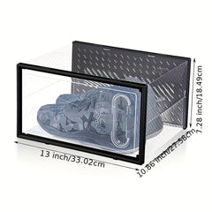 12pcs Shoe Box With Magnetic Door Plastic Shoes Storage Box