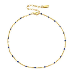 Stainless Steel Anklet Beaded Bells Charm Adjustable Foot Chain
