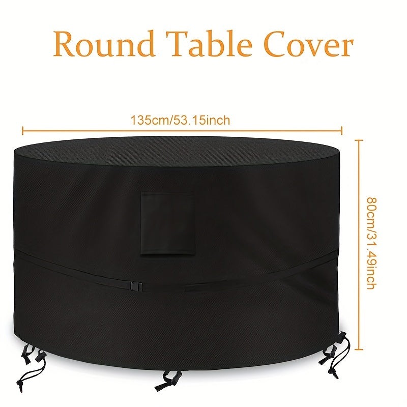 Round Garden Table Cover Waterproof Anti UV Outdoor Circular Table Cover