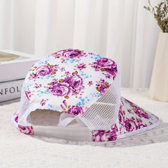 Floral Mesh Sun Hat UV Protection Baseball Cap