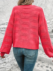 Solid Crew Neck Pullover Sweater for Women