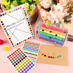 2530pcs Glitter Circle Dot Stickers for Colorful Labeling