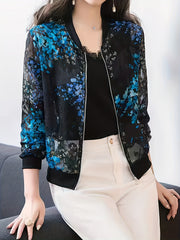 Casual Zip-Up Jacket Long Sleeve Loose Outerwear