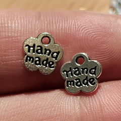 12pcs Alloy Plum Pendant Double Sided Small Flower Tag DIY Jewelry Accessories