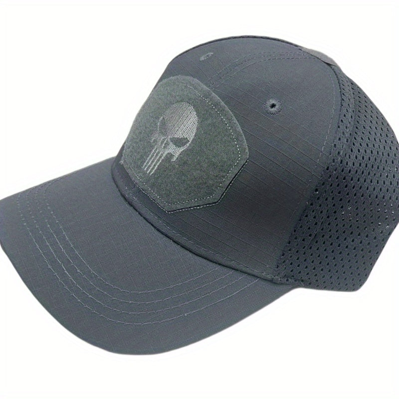 Camouflage Baseball Cap Skull Embroidery Patch Tactical Mesh Trucker Hat