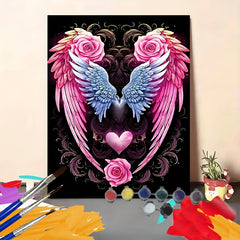 DIY Digital Painting Kit Rose Wings Home Wall Decor Ideal Gift for Crafts