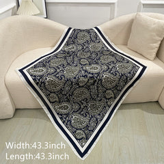 Women's Large Satin Square Scarf Silk Neckerchief Accessory