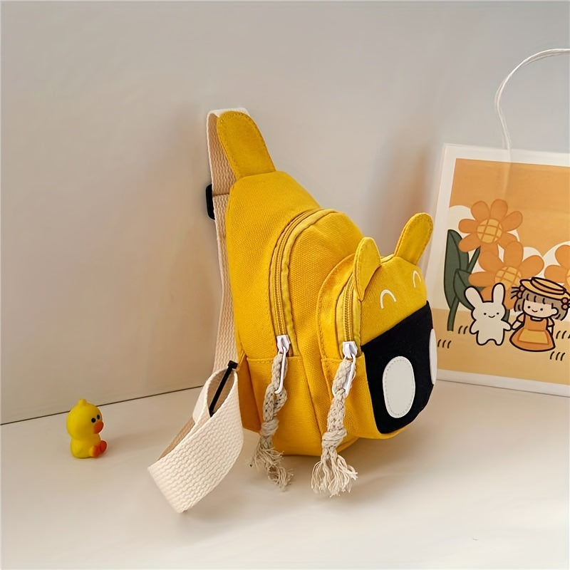 Boys Smiling Face Messenger Bag Adjustable Strap Children's Accessories