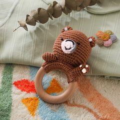 Crochet Bear Rattle Toy for Babies