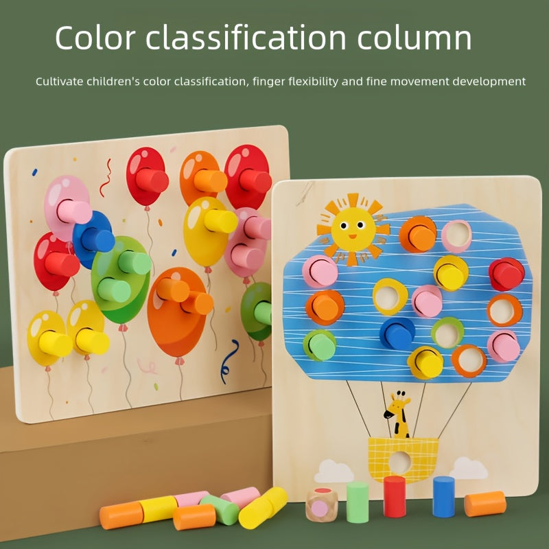 Matching Rods Kindergarten Cognitive Learning Activity