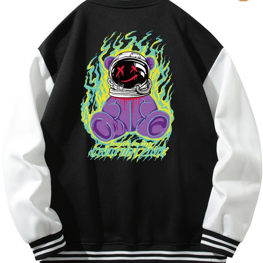 Men's Muppet Bear Jacket with Baseball Collar