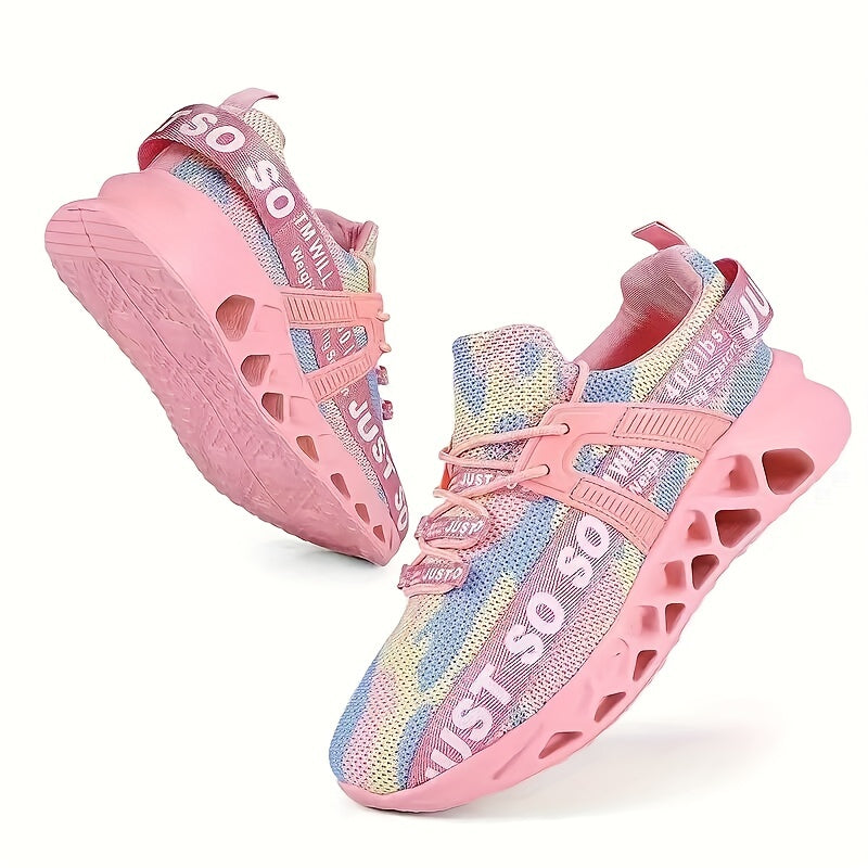 Women's Camo Print Woven Running Shoes Blade Sole Athletic Sneakers