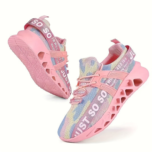 Women's Camo Print Woven Running Shoes Blade Sole Athletic Sneakers