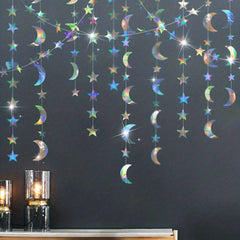 4m Holographic Star & Moon Garland Party Decoration Supplies