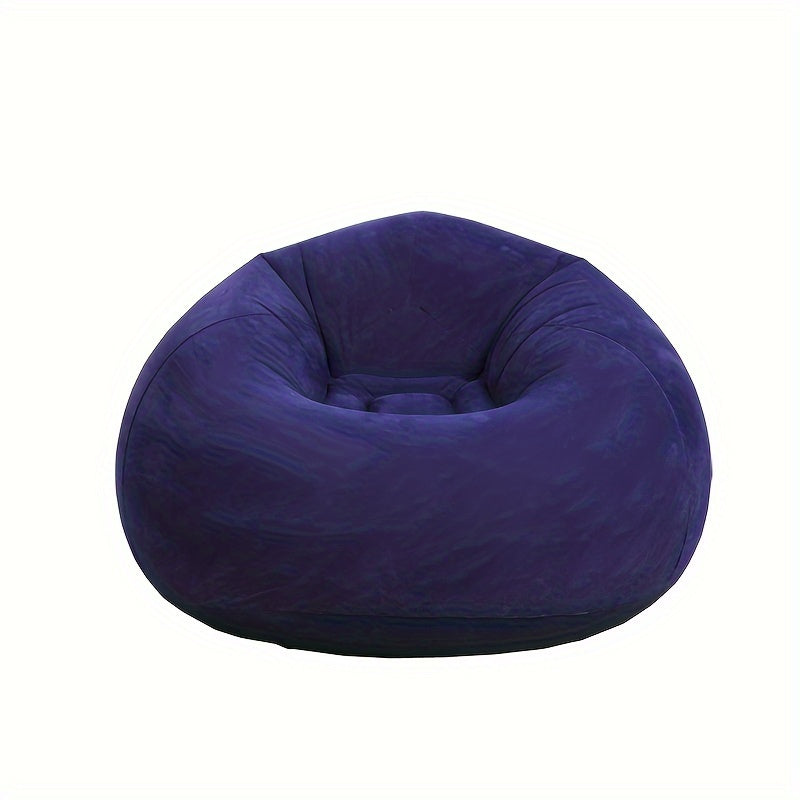 1pc Inflatable Lazy Sofa Single Person Flocked Lounge Chair