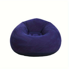 1pc Inflatable Lazy Sofa Single Person Flocked Lounge Chair