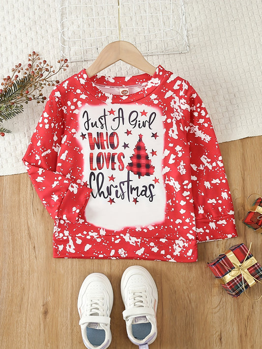 Christmas Girl Graphic Sweatshirts For Toddler Girls