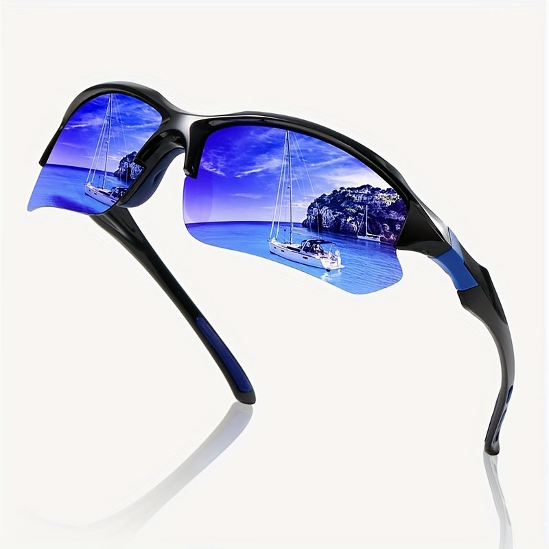 Semi Rimless Sports Sunglasses UV400 Wrap Around Shades