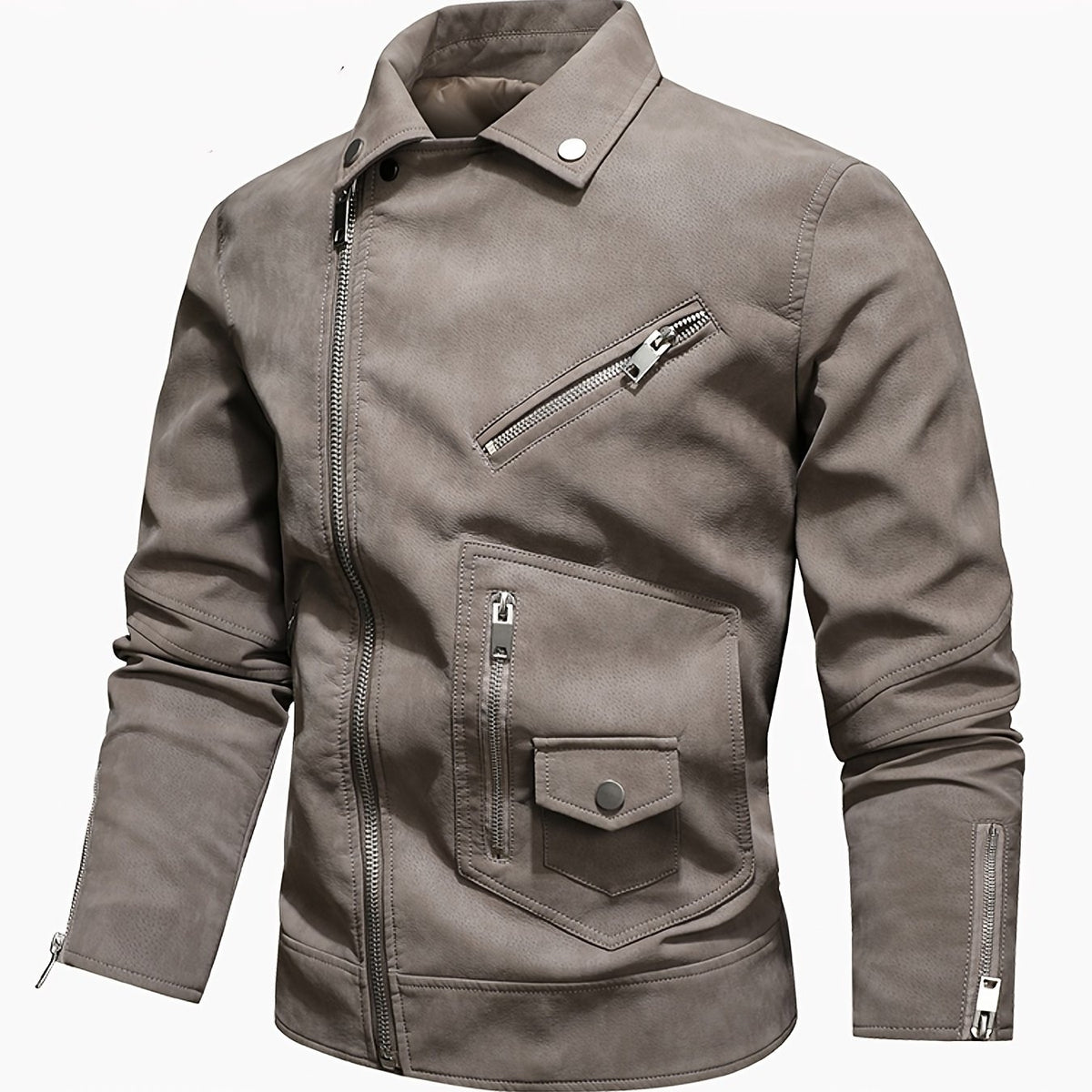 Men's Winter PU Leather Zipper Jacket