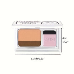 Portable Two Tone Eyeshadow with Smooth Matte Finish and Matching Brush