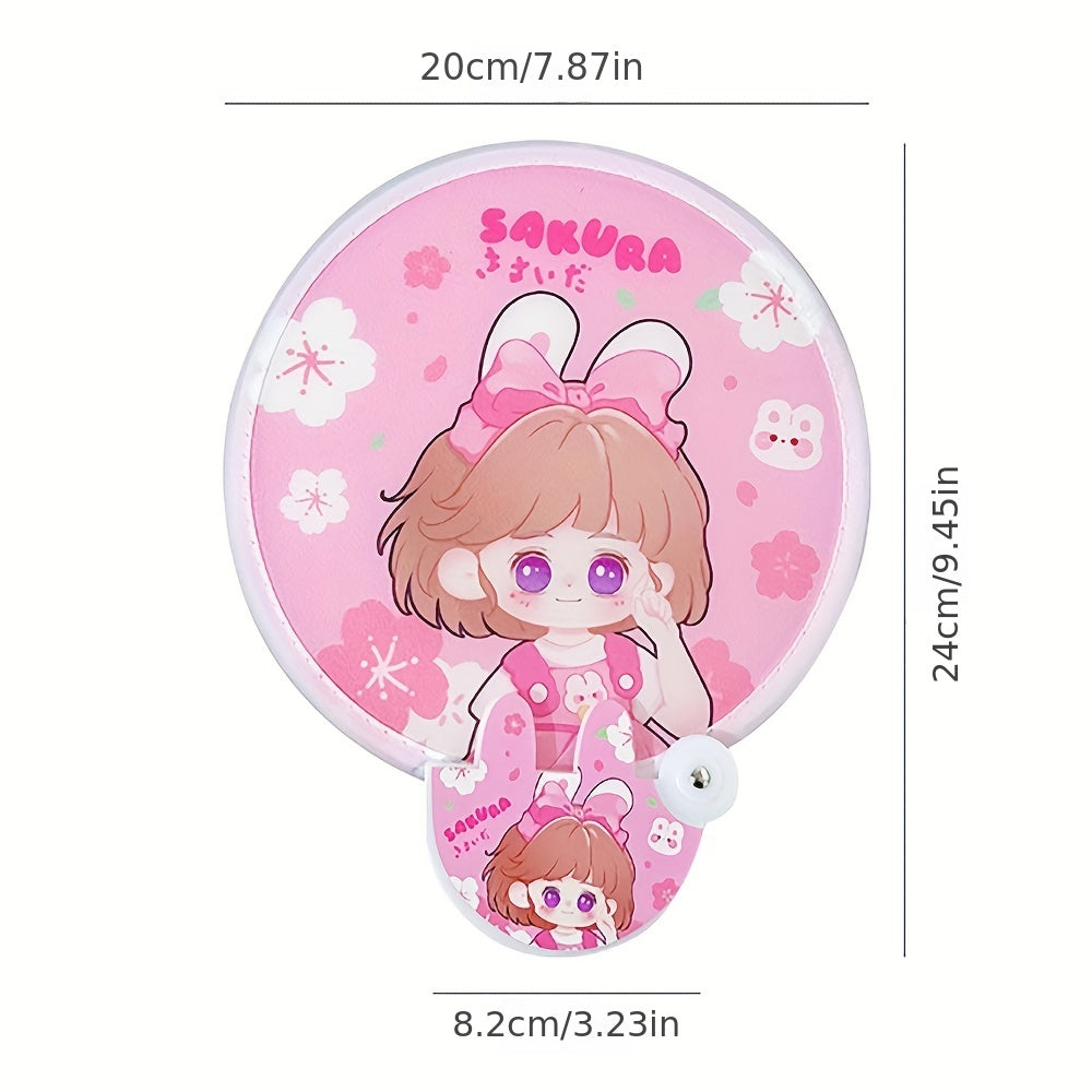 Mini Cartoon Pattern Folding Fan for Outdoor Activity