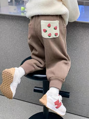 Girls Strawberry Graphic Jogger Pants Fall Winter Sports