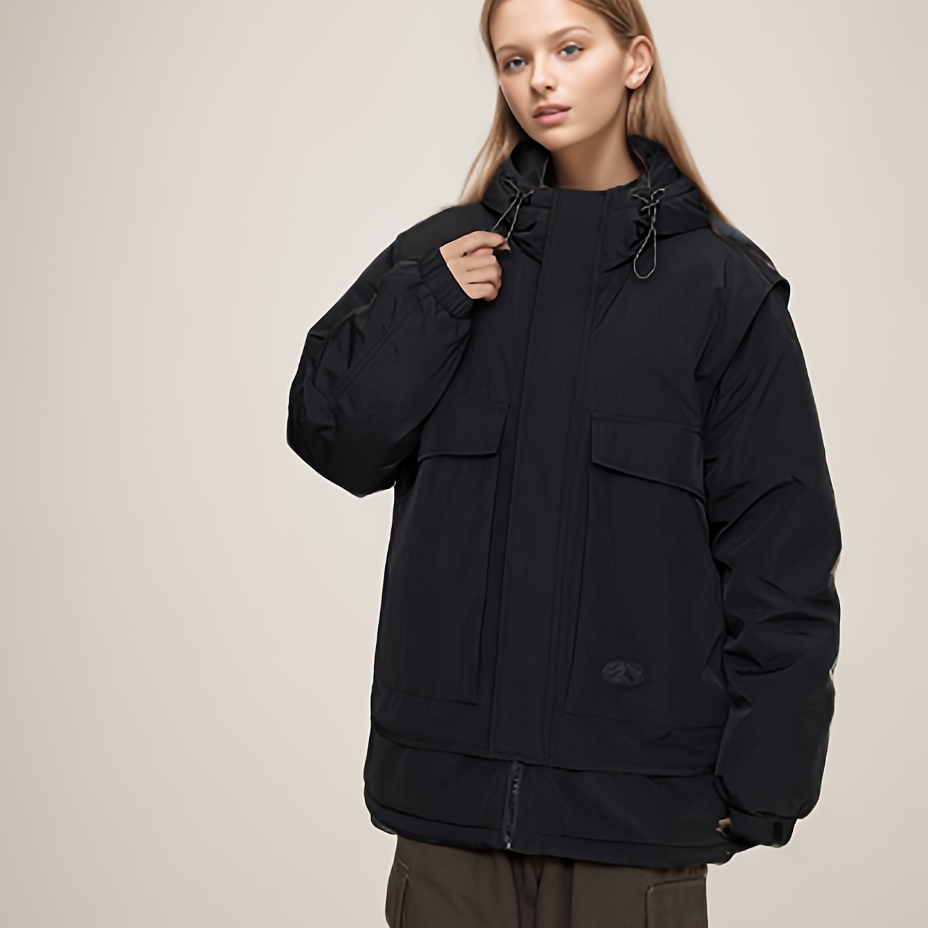 Warm Hooded Puffer Jacket for Winter Outdoor Sports