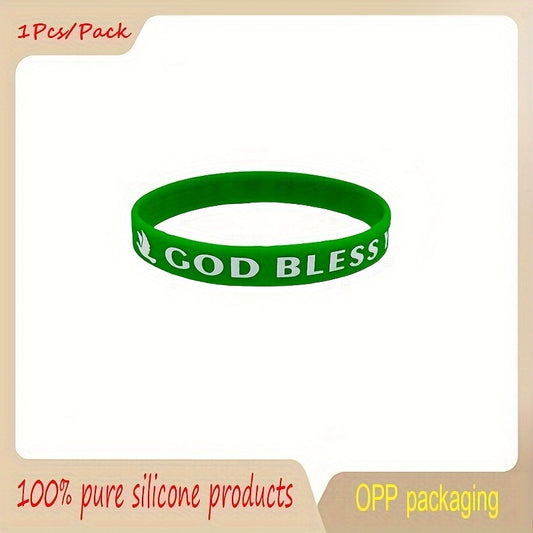Minimalist Team Wishes & Blessings Slogan Silicone Bracelet Wrist Strap