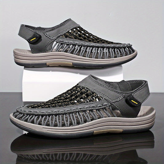 Men's Hollow Out Slip On Sandals Hook And Loop Fastener