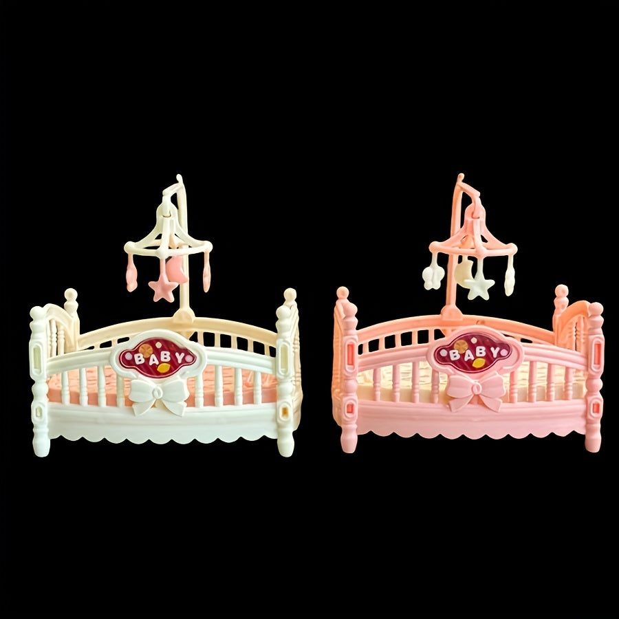 Dollhouse Mini Bedroom Set Classic Love Theme Playset Pink Chandelier Sign