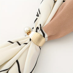 Pearl Pendant Scarf Ring Pin Clip Shawl Fixed Buckle