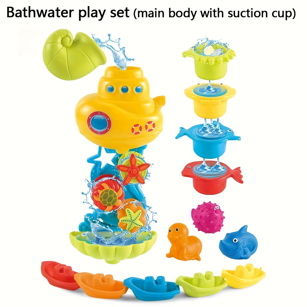 Bathroom Water Play Set with Suction Cup and Ocean Animals