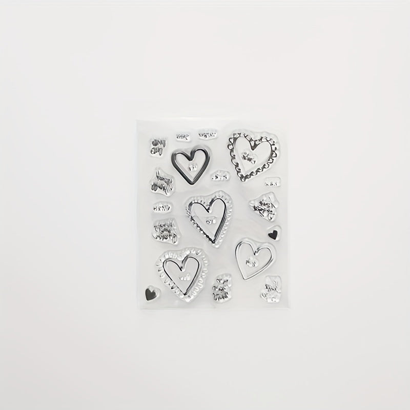 1pc Heart DIY Decorative Transparent Stamp for Scrapbooking Seal