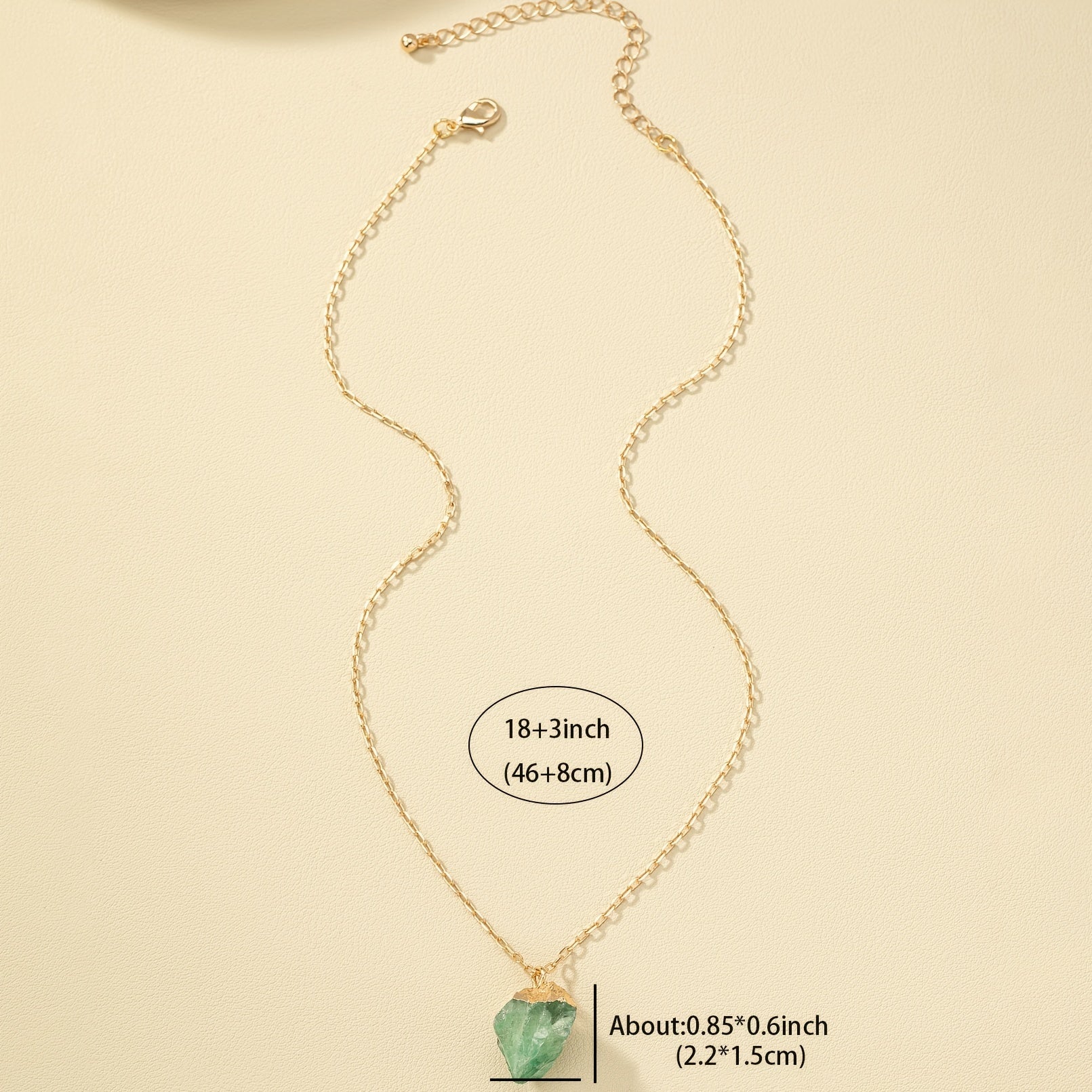 Irregular Crystal Stone Pendant Necklace 14k Plated Women's Necklace