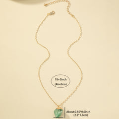 Irregular Crystal Stone Pendant Necklace 14k Plated Women's Necklace