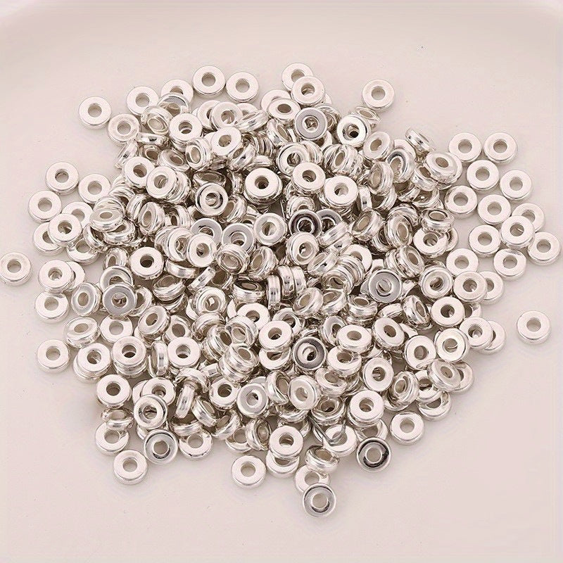 300pcs 6mm Golden & Silver Flat Round Spacer Beads Disc for DIY Jewelry Making