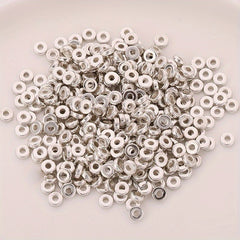 300pcs 6mm Golden & Silver Flat Round Spacer Beads Disc for DIY Jewelry Making