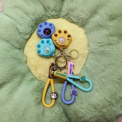 Cat Paw Keychain Pendant with Light for Keys, Backpacks, Wallets