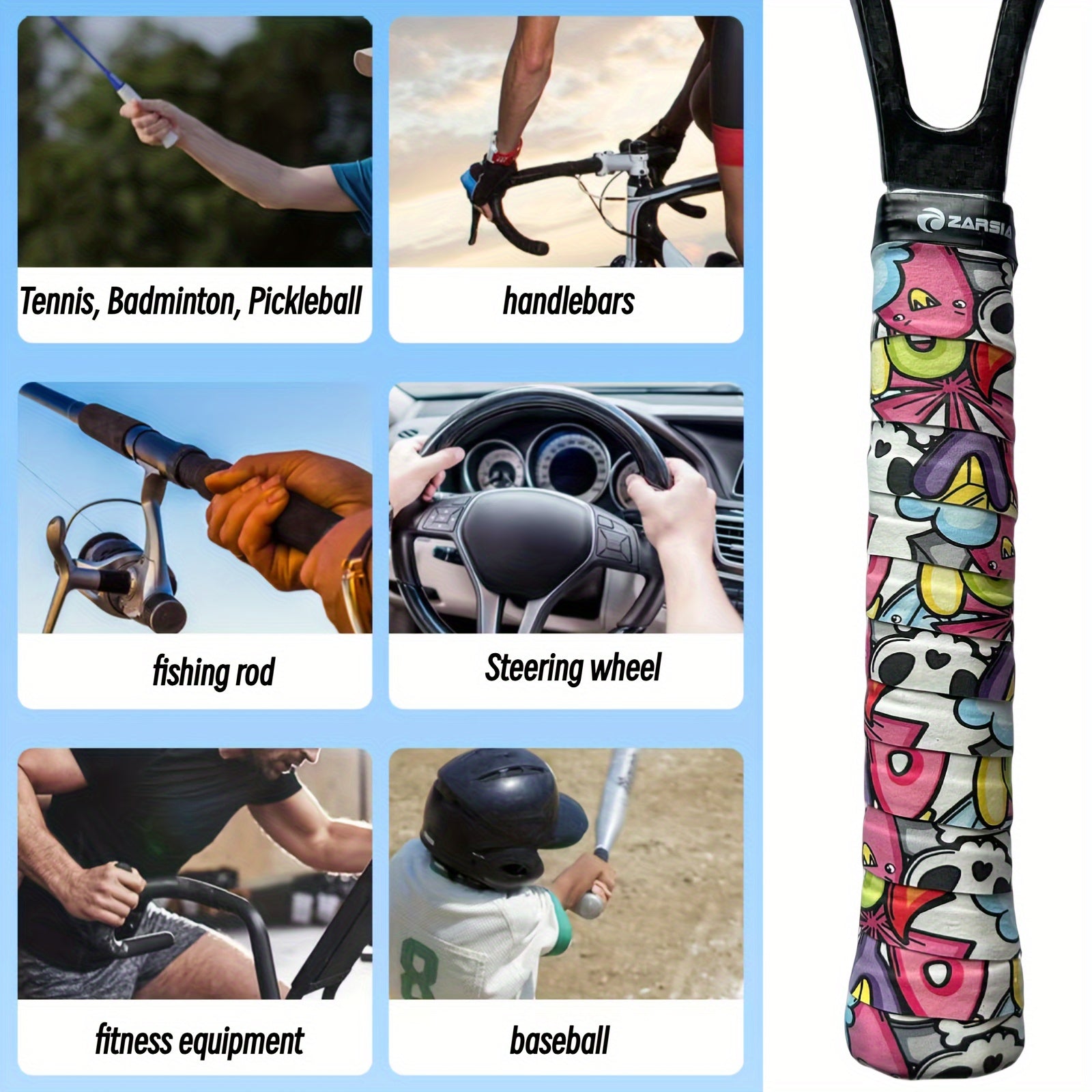 3D Printing Tennis Badminton Racket Overgrips Anti Slip Sweat Absorbent