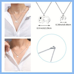 2pcs Elephant Pendant Necklace Silver Plated Decorative Accessories