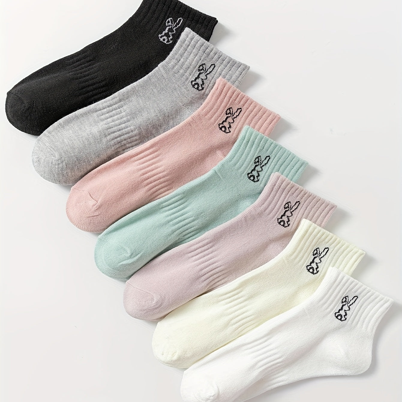 Bunny Pattern Socks - Women's Short Stockings