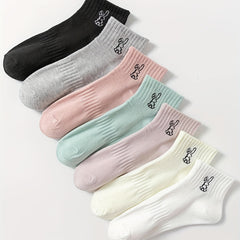 Bunny Pattern Socks - Women's Short Stockings