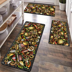 Cartoon Pattern Rug Hand-Painted Stylish Carpet Machine Washable Floor Mat