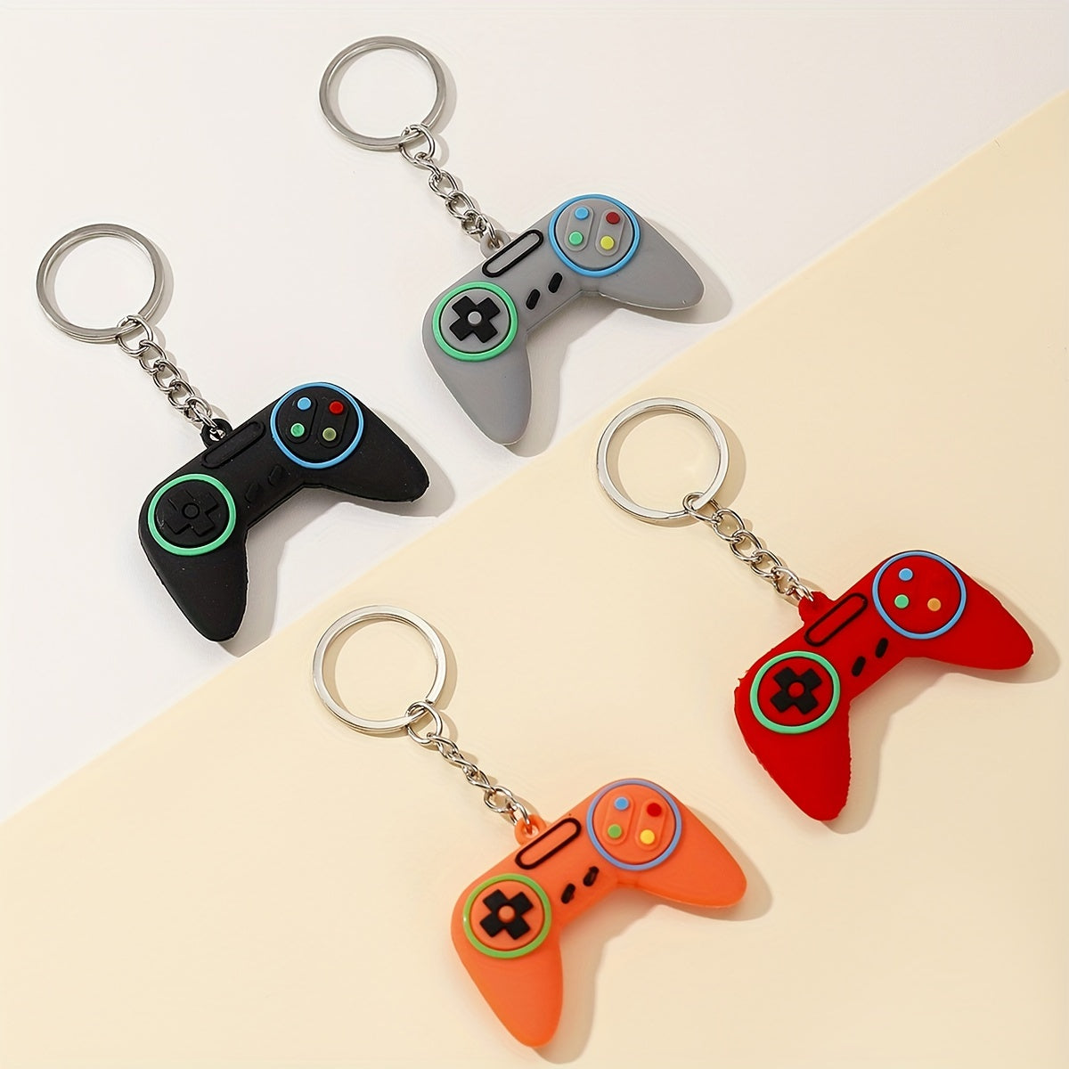 4pcs 3D Keychain Pvc Soft Rubber Game Console Remote Control Pendant
